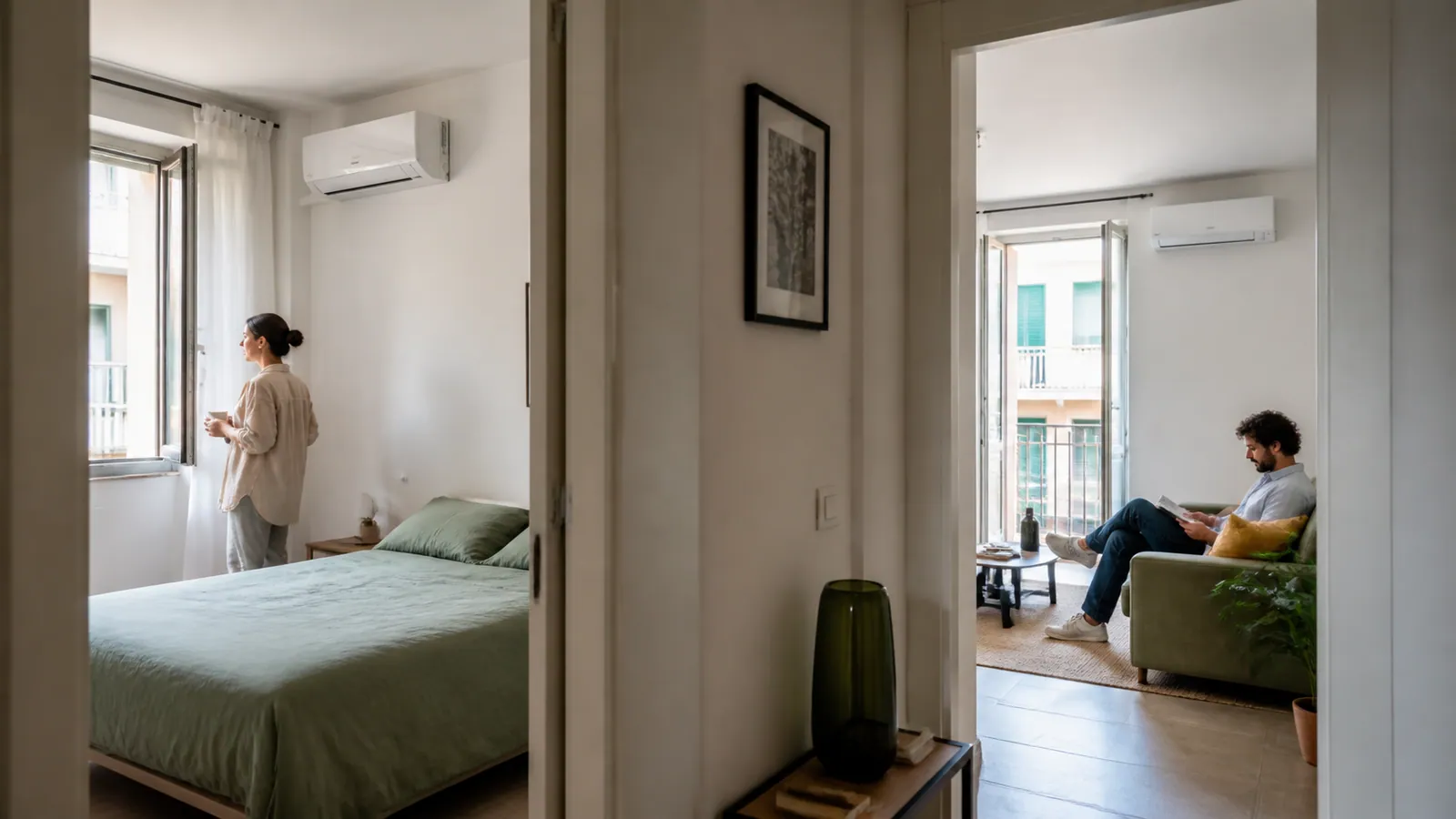 Due ambienti separati con unità interne di climatizzazione