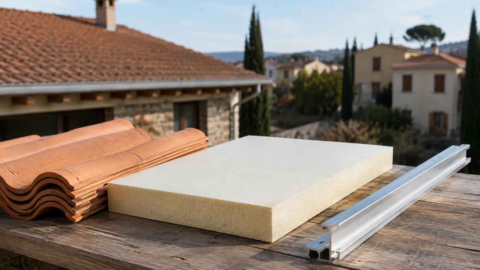 Materiali della copertura, isolamento e supporti per i pannelli