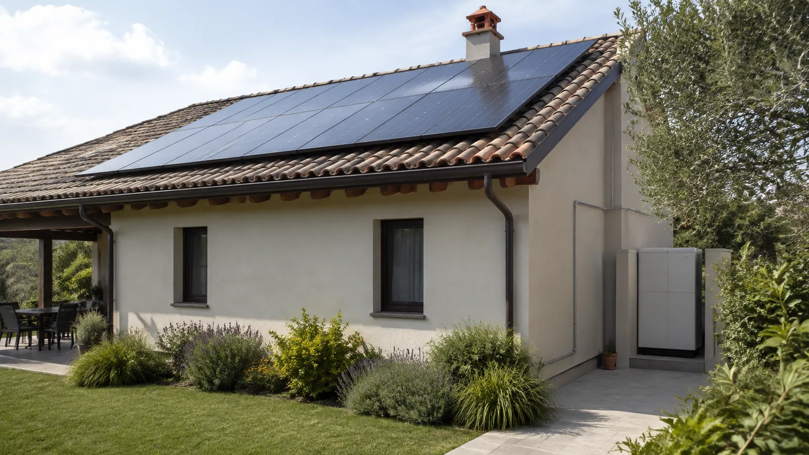 Copertura completata con pannelli e predisposizioni coordinate