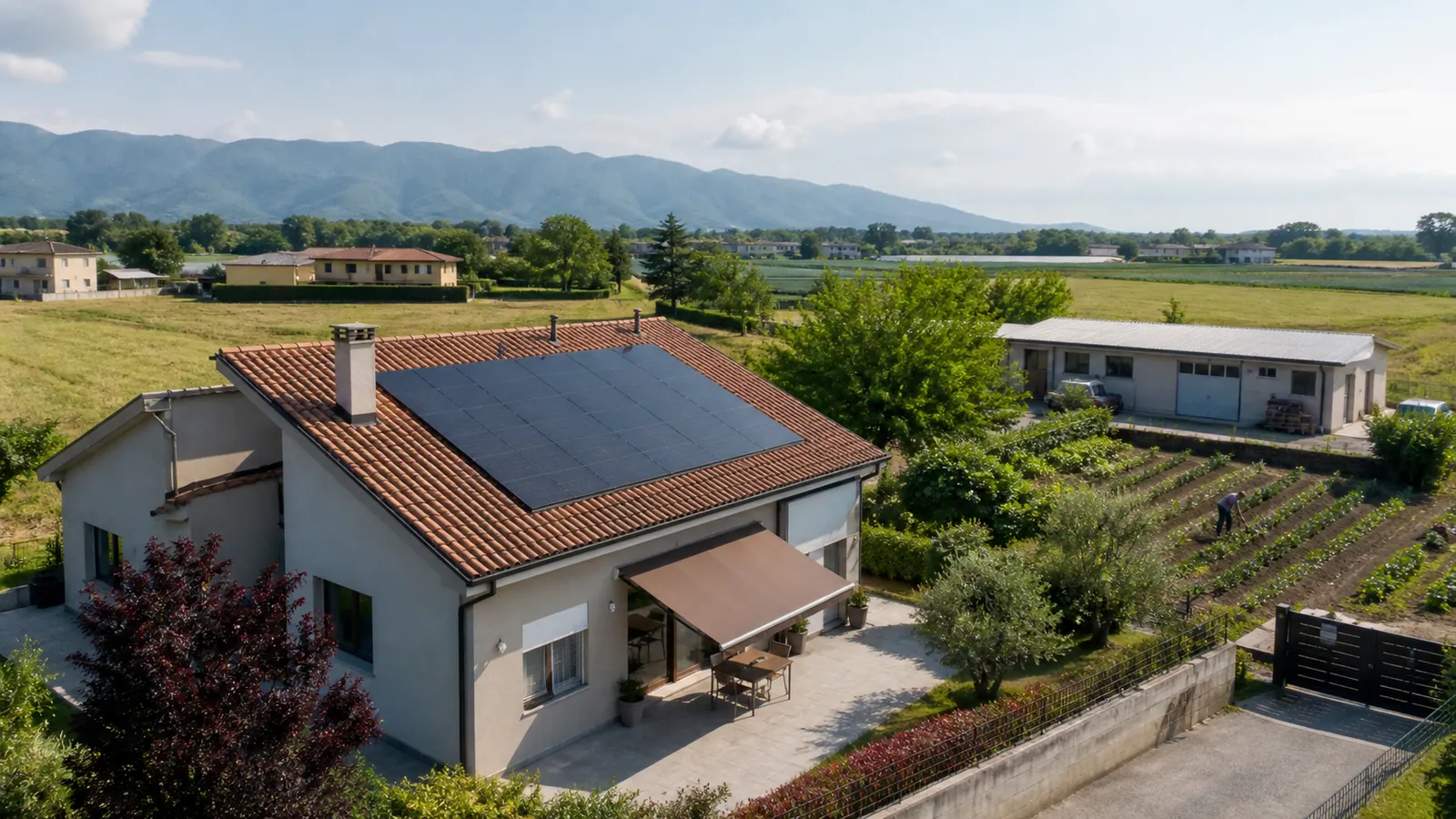Abitazioni e attività produttive in un paesaggio di pianura veneto
