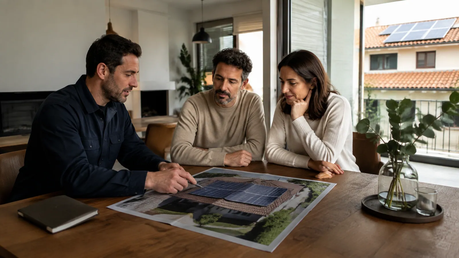 Confronto tra installatore e clienti sul progetto fotovoltaico