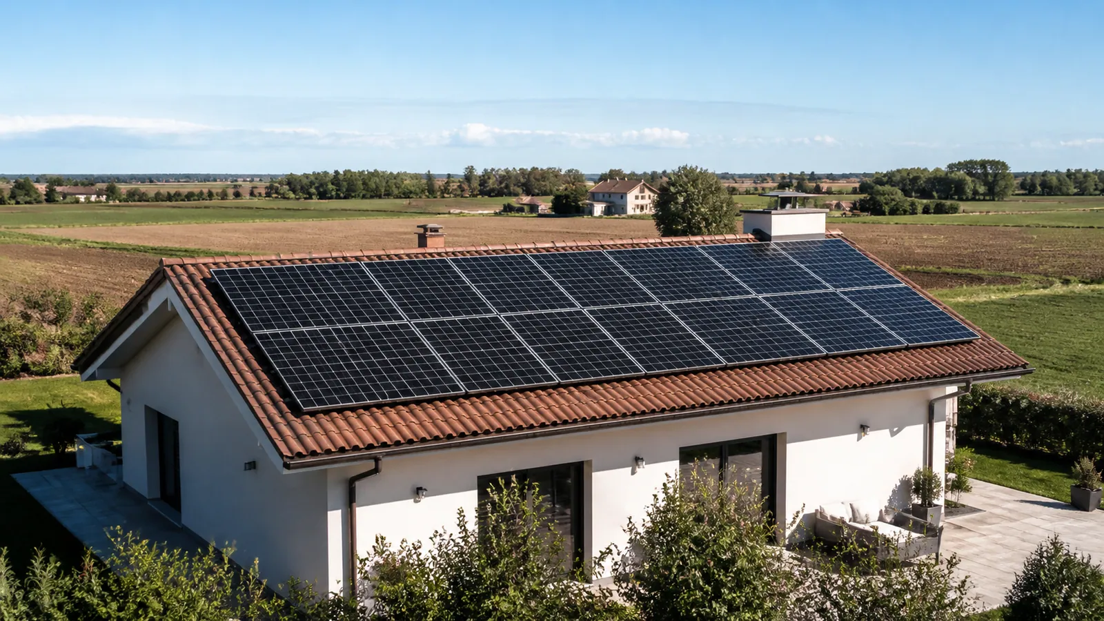 Impianto domestico su una copertura ben esposta