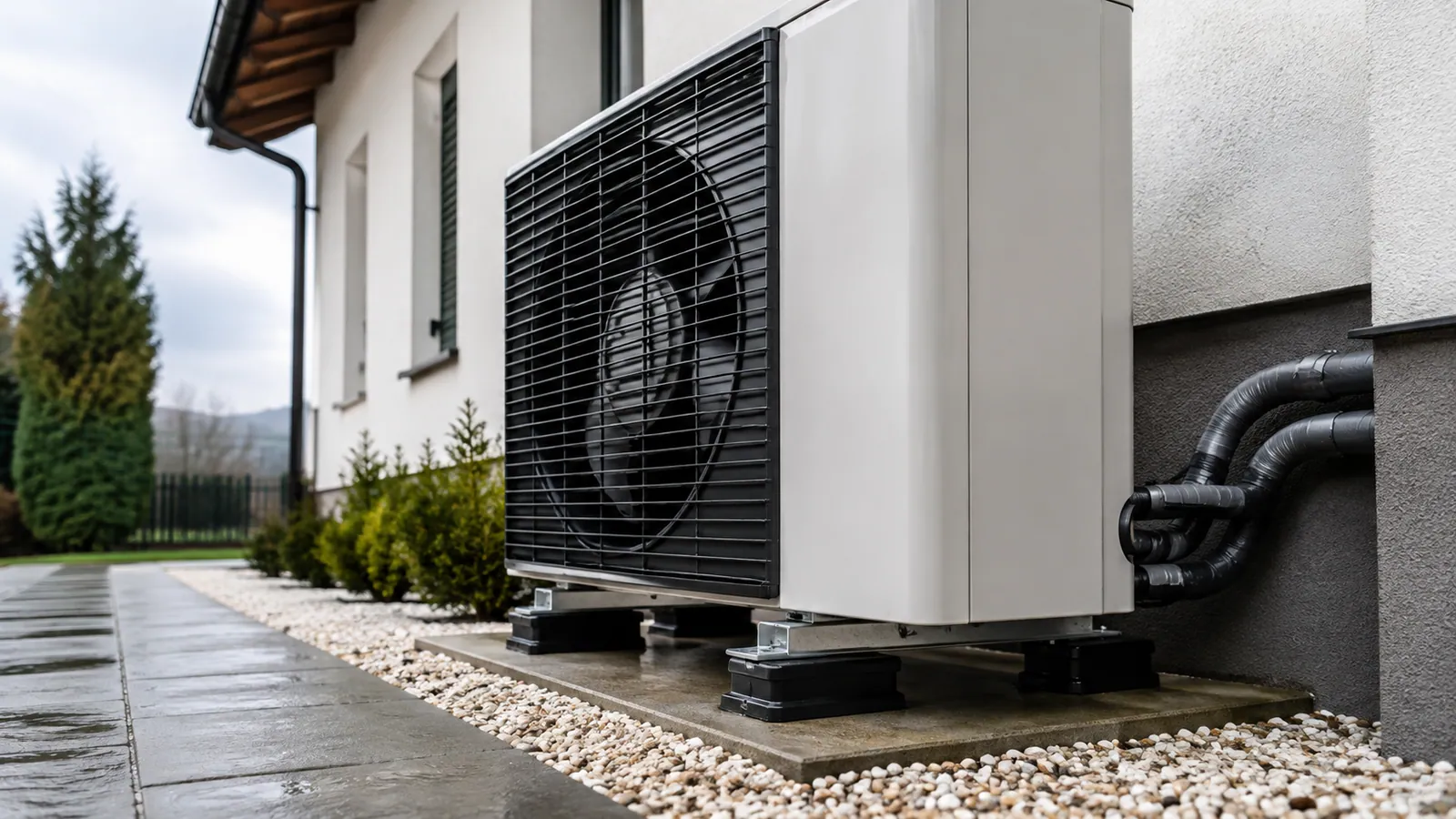 Immagine illustrativa: pompa di calore esterna con spazio libero per la ventilazione