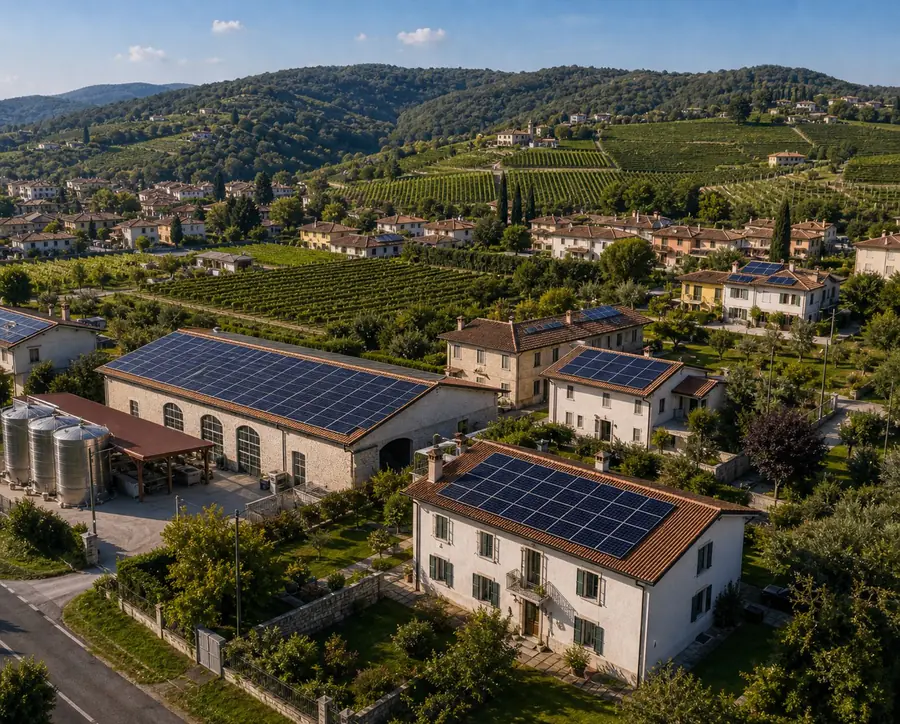 Tecnico durante sopralluogo fotovoltaico a Gorizia