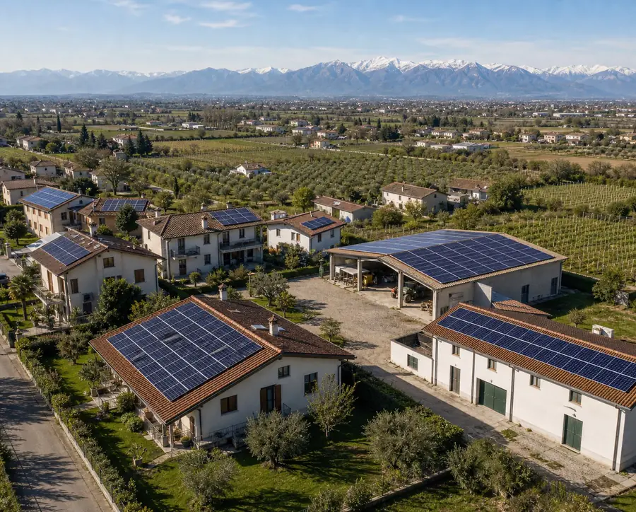 Tecnico durante sopralluogo fotovoltaico a Udine